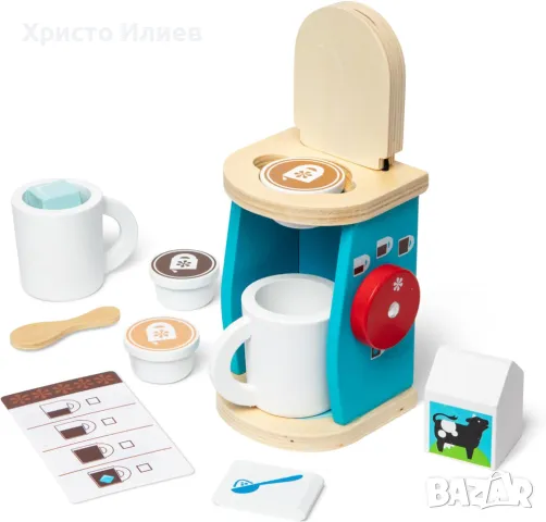 Детска дървена кафемашина Melissa & Doug С аксесоари