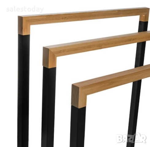 Стойка за кърпи, бамбук, 76см, снимка 2 - Други - 51844572