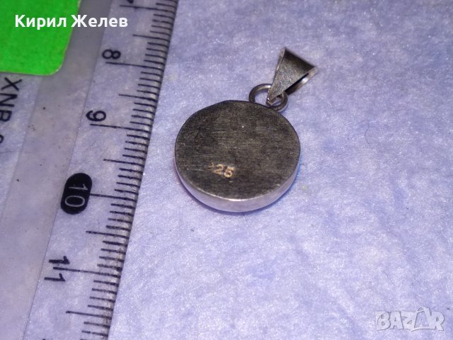 ЕЛЕГАНТЕН СРЕБЪРЕН АНГЛИЙСКИ АРТ ПЕНДАНТ СТЕРЛИНГОВО СРЕБРО 925 РЕТРО МЕДАЛЬОН 25795, снимка 4 - Колиета, медальони, синджири - 39319539