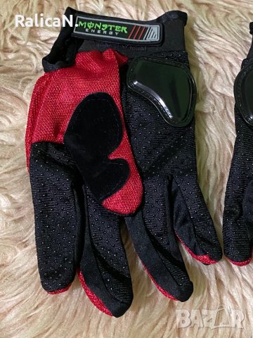 Чисто нови ръкавици за мотор Monster с протектори/Черно с червено/Размер L, снимка 6 - Аксесоари и консумативи - 43975519