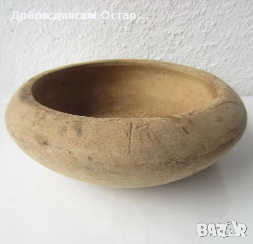 дървен съд и стар сервиз  с 7 чаши и кръгъл поднос, листо, копанка, снимка 14 - Други - 30304769