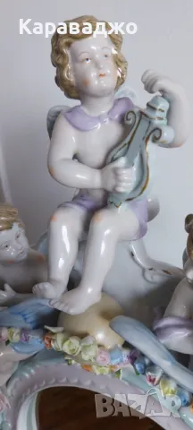 Порцеланово Огледало Sitzendorf XIXвек, снимка 7 - Други ценни предмети - 47013874