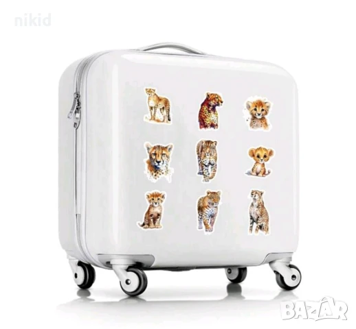 50 бр Леопард Пума Тигър  самозалепващи лепенки стикери за украса декор картонена торта и др, снимка 6 - Други - 51322372