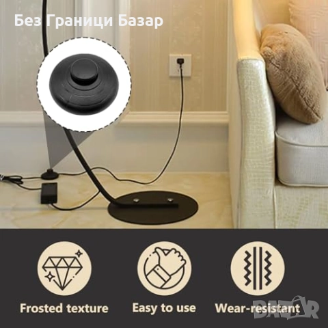 Нови 2 броя комплект Крачен бутон за лампа 70мм – Черен превключвател Push ON/OFF, снимка 4 - Други - 51578234