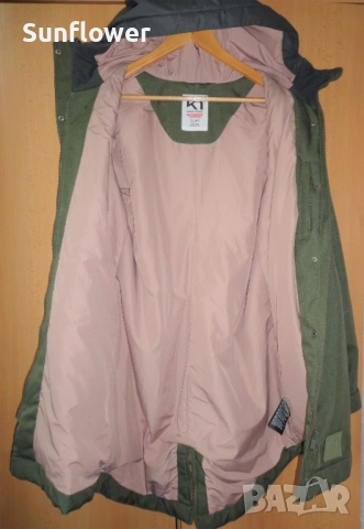 Дамско зелено топло зимно парка яке  Kari Traa с качулка, размер L  , снимка 9 - Якета - 53397755