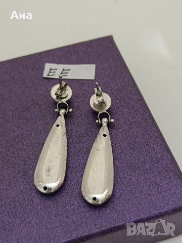 Красиви сребърни обеци маркирани Буква ЕЕ, снимка 4 - Обеци - 43923747