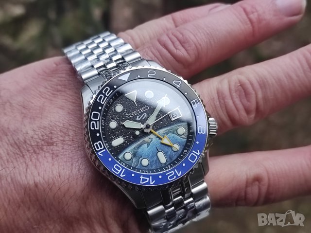 Seiko mod SKX Voyager Earth GMT NH34, снимка 6 - Мъжки - 43242313