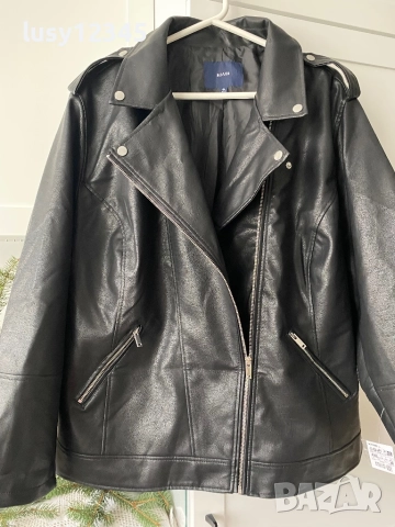 Кoжено дамско яке голям размер KIABI!, снимка 3 - Якета - 52143750
