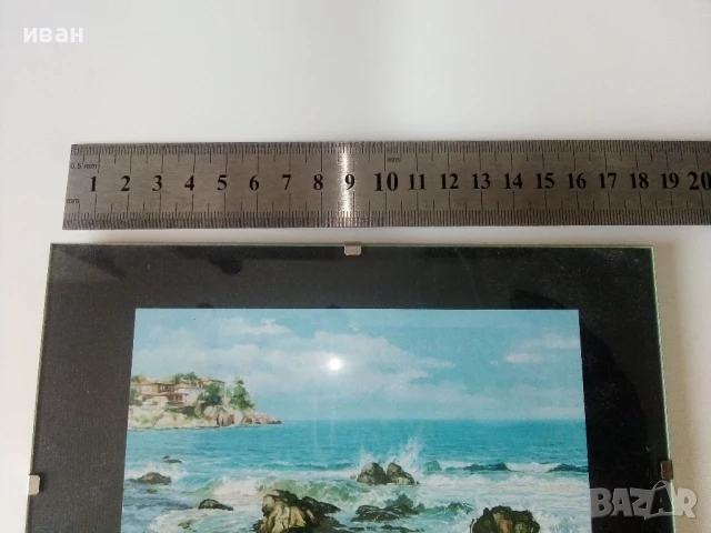 Малка картина с рамка.Морски пейзаж, снимка 3 - Картини - 50682294