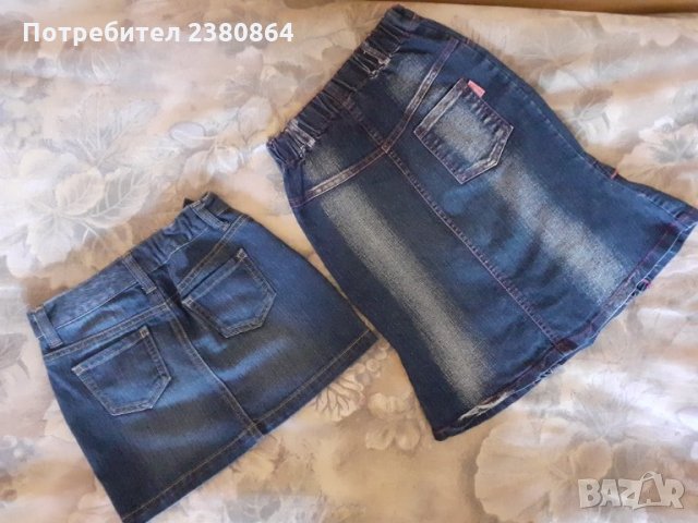 Дънкови полички за момиче/р.128, снимка 2 - Детски рокли и поли - 32631221