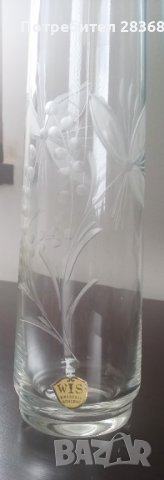 Кристална фасетирана немска вазичка W S Cristal Schlenz, снимка 5 - Вази - 33085232