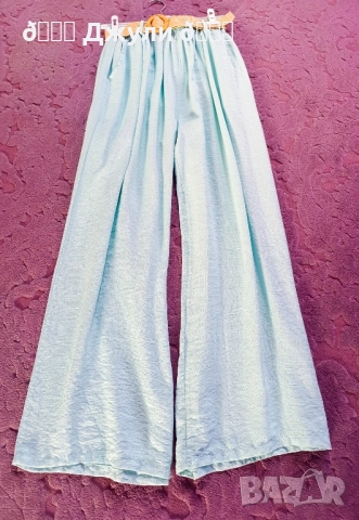 Стилен панталон с широк крачол от 100% варен памук, снимка 14 - Панталони - 51744392