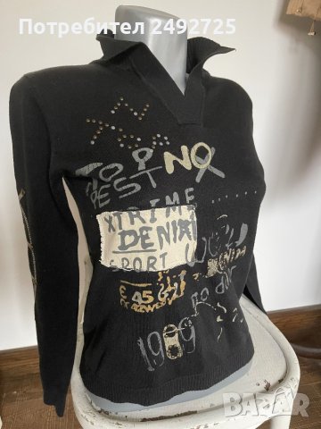 Блуза полувер черно, снимка 1 - Блузи с дълъг ръкав и пуловери - 43128084