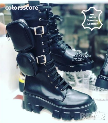 Равни ботуши - черна ЕСТЕСТВЕНА кожа - B0913EK