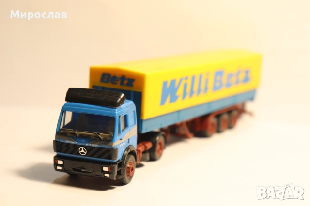 HERPA 1:87 H0 MERCEDES WILLI BETZ КАМИОМН МОДЕЛ КОЛИЧКА, снимка 3 - Колекции - 52965305