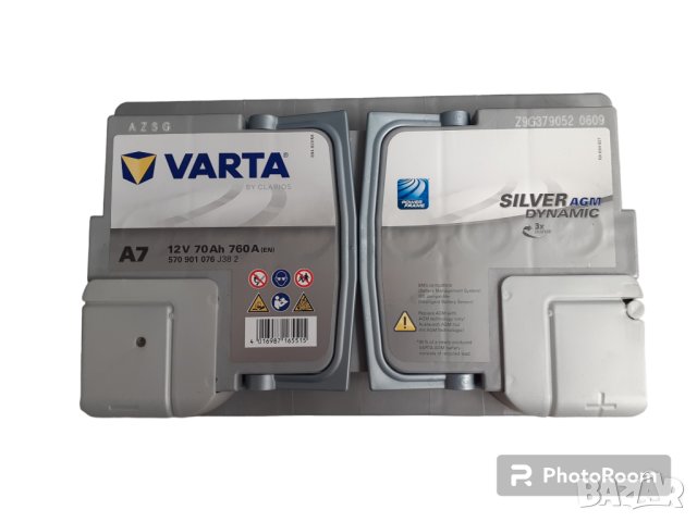 Акумулатор Varta AGM  70  ампера еко цена, снимка 2 - Аксесоари и консумативи - 44061074