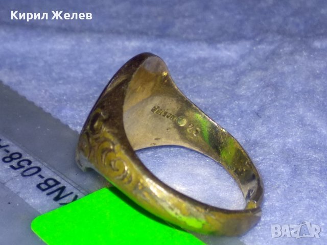 СТАРИНЕН ОРНАМЕНТИРАН МАРКОВ БРОНЗОВ РЕТРО ПРЪСТЕН с МОНОГРАМ USK ДЕБЕЛА ПОЗЛАТА и МАРКИРОВКА 36466, снимка 16 - Антикварни и старинни предмети - 39723552