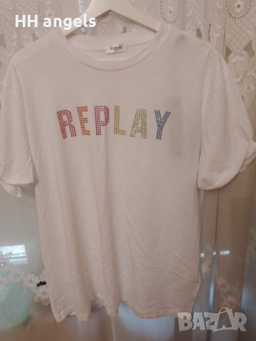 Replay дамска тениска нова с камъни , снимка 4 - Тениски - 52750106