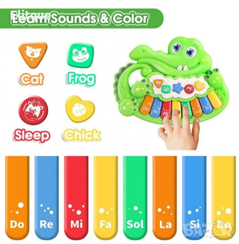 Музикална образователна йоника крокодилче, снимка 3 - Музикални играчки - 52745168