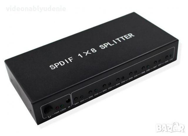 1X8 SPDIF Splitter TOSLINK Оптичен Сплитер за Цифрово Оптично Аудио 1Вход 8Изход LPCM2 DTS Dolby-AC3, снимка 2 - Ресийвъри, усилватели, смесителни пултове - 27564464