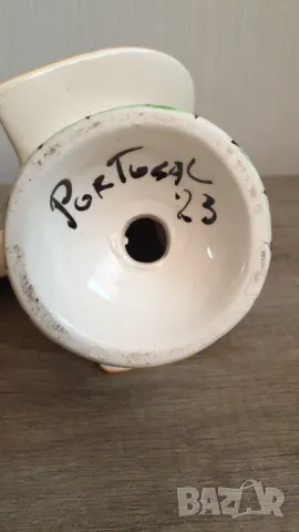 Порцеланова португалска фигура петел ръчно рисувана, снимка 6 - Антикварни и старинни предмети - 47729723