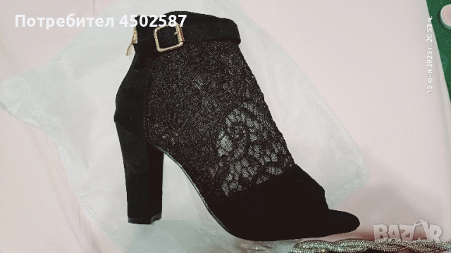 Дантелени обувки на висок ток