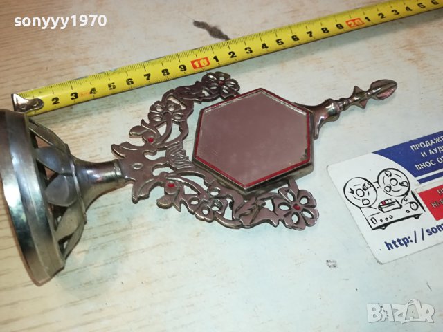 СТАРО МЕТАЛНО ОГЛЕДАЛЦЕ ОТ ФРАНЦИЯ 0412231122, снимка 6 - Антикварни и старинни предмети - 43265266