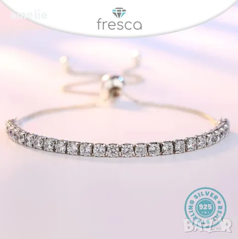 Ново! Дамска гривна Stamp ale 925 Fresca Moissanite Exclusive. , снимка 3 - Гривни - 47521033