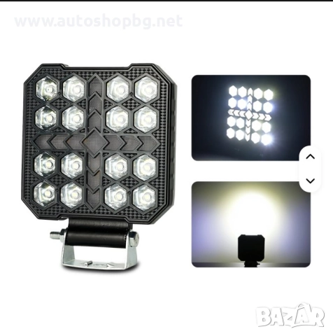 Халоген диоден - 12-36V - 16LED - 48W с функция мигач, снимка 2 - Аксесоари и консумативи - 52165203
