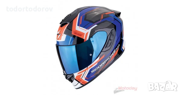 Мото Каска SCORPION EXO-1400 EVO II AIR LINART 2025 blue-white-red