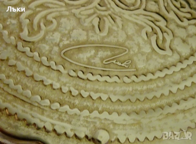 Авторска бронзова чиния,плато,поднос. , снимка 3 - Антикварни и старинни предмети - 36597595