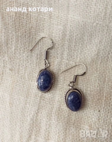 Висящи обеци от Тибет с естествени камъни, снимка 5 - Обеци - 53226495