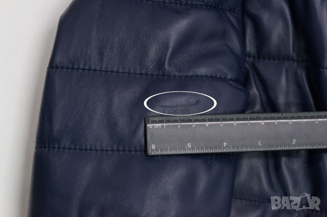 Тъмносиньо ватирано мъжко яке естествена кожа марка Giorgio di Mare - XL/2XL, снимка 6 - Якета - 33473052