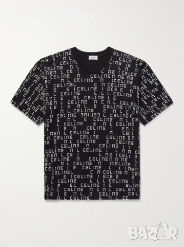 CELINE Black Monogram Digital Logo Print Мъжка Тениска size M и XL, снимка 2 - Тениски - 43563730