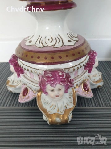Meissen ваза урна 60см-8кг/голяма стара Майсен порцеланова ваза с капак, снимка 7 - Вази - 52440324