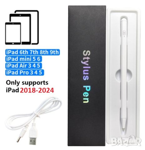 Съвместим Apple Pencil 2nd gen Stylus Pen Apple Pen Съвместим с Apple iPad Pro iPadmini Air Pro iOS, снимка 6 - Таблети - 41359359