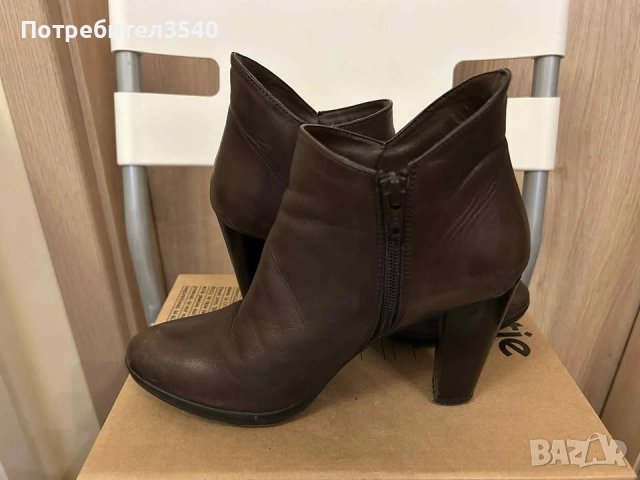 Кафяви боти на ток, снимка 6 - Дамски боти - 51888679