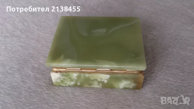 Стара масивна каменна кутия за бижута, изработена от зелен оникс, снимка 5 - Декорация за дома - 49598609