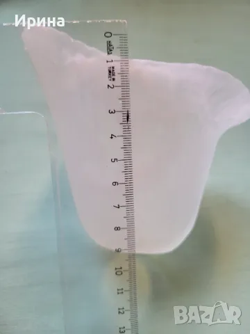 Плафон за лампа. Изработен от бяло матирано стъкло във формата на цвете., снимка 6 - Други - 48490520