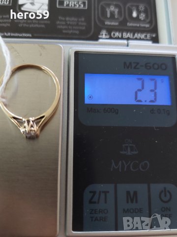Дамски златен 375 проба пръстен с брилянт 0.25 карата-диамант, снимка 14 - Пръстени - 35474595