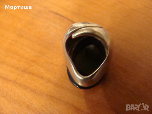 Внушителен сребърен пръстен с естествен оникс , снимка 5 - Пръстени - 26591300
