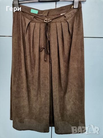 Кафява елегантна пола , снимка 2 - Поли - 37936351