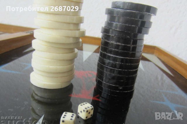 Голяма Луксозна Стара дървена кутия за игра на шах и табла, снимка 4 - Други - 28952284