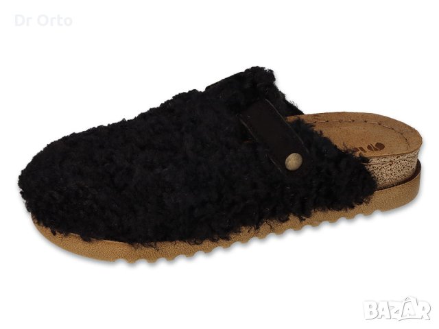 Inblu Луксозни дамски домашни чехли с кожена стелка, Черни, снимка 2 - Пантофи - 43393851