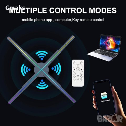 45 См Холографски Дисплей С 4 Остриета, 3D Реклама за магазин, снимка 8 - Плейъри, домашно кино, прожектори - 43272258