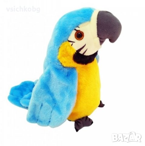 Интерактивна детска плюшена играчка Говорещ папагал , снимка 3 - Плюшени играчки - 37080448