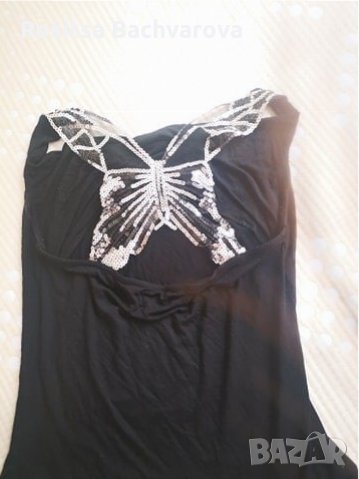 Черен топ с пеперуда, Kenvelo, S размер, снимка 2 - Корсети, бюстиета, топове - 28823436