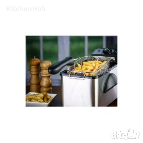 Фритюрник Voltz OV51980H, 2000W, 2л.. демонтиращ се съд, капак и бр. 1 филтър, инокс, снимка 7 - Микровълнови - 52123083