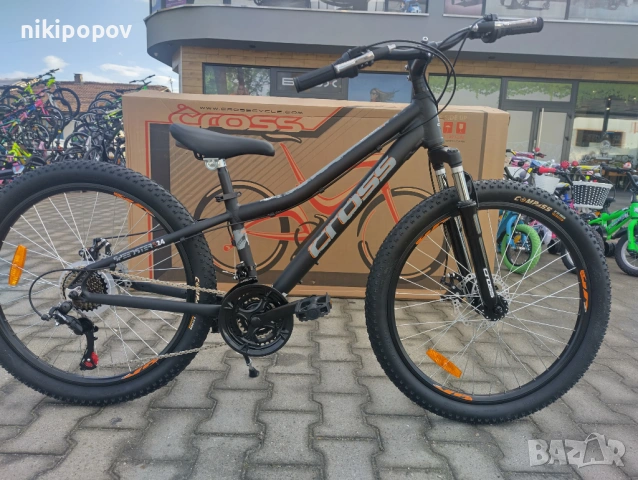 CROSS Алуминиев велосипед 24" SPEEDSTER boy 2db черен/сив, снимка 12 - Велосипеди - 53561334
