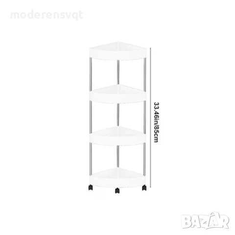 Ъглова етажерка с колелца за баня 4-етажна, снимка 7 - Други стоки за дома - 51059558